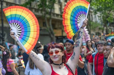 Buenos Aires, Arjantin - 01 Kasım 2025: LGBT halkı Buenos Aires 'teki 16.