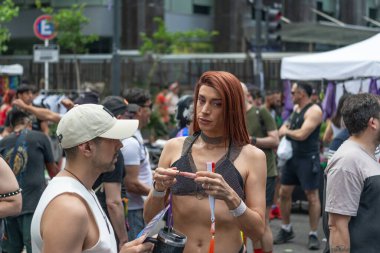 Buenos Aires, Arjantin - 01 Kasım 2025: LGBT halkı Buenos Aires 'teki 16.