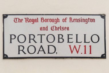 Londra, Birleşik Krallık - 18 Mayıs 2025: Portobello Yolu 'nun sokak adı