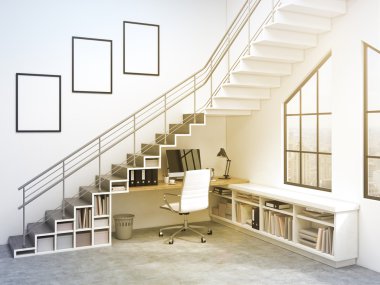 Workplace under the stairs