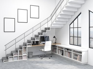 Workplace under the stairs