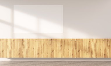 Wall with wooden element