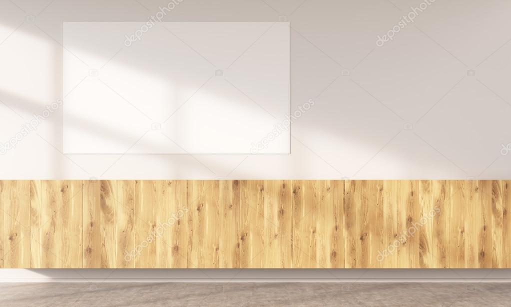 Wall with wooden element