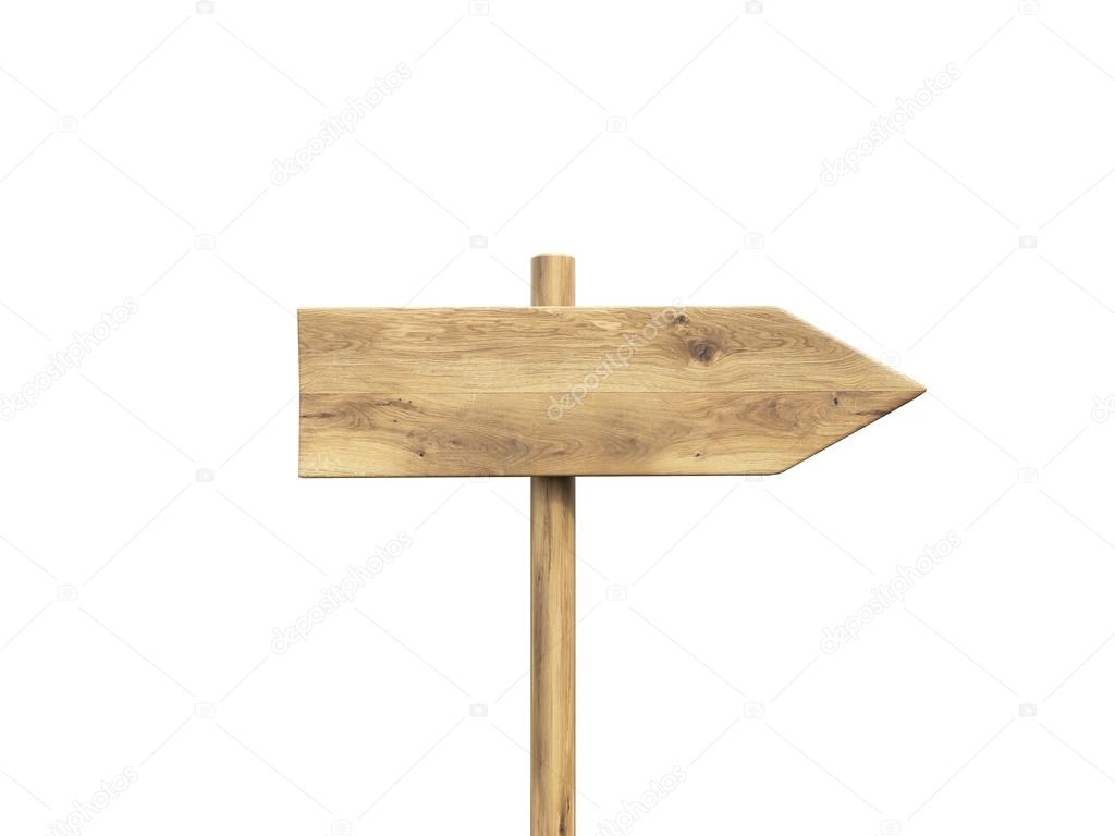 Wooden direction sign