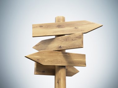 Wooden direction sign clipart