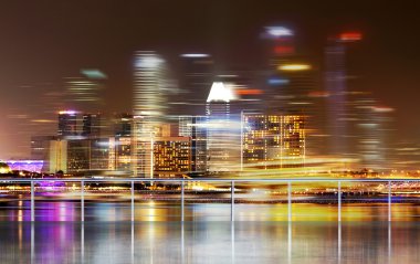 Gece setten New York manzarası. Şehir merkezi. Pozlama. New York konsepti. 3d render