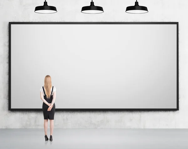 Businesswoman with whiteboard — Stock Photo, Image