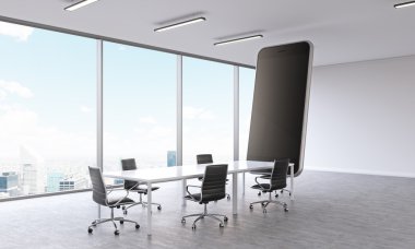 Akıllı telefon ve Ny manzaralı oda