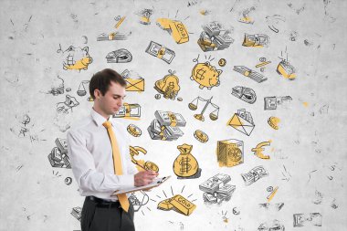 Para duvarında işadamı