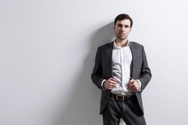 İşadamı boş duvar