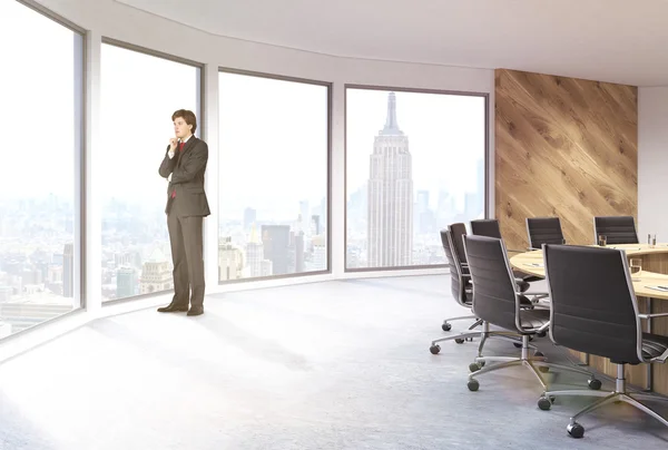 Panoramic NYC conference businessman — Stock Photo, Image