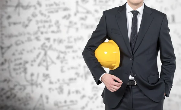 Casco amarillo hombre de negocios — Foto de Stock