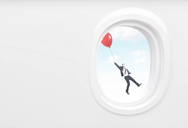 Летить повітряна куля ілюмінатора — стокове фото