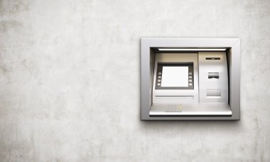 ATM makine beton arka plan