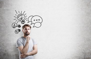 Sakallı adam ampul kroki