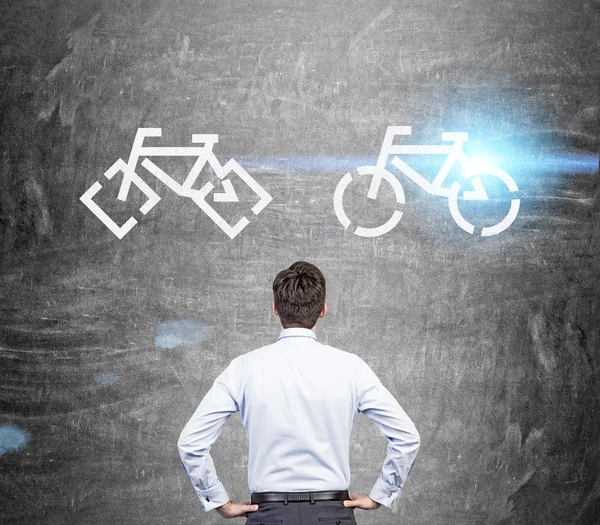 Üzletember választott kerékpár — Stock Fotó