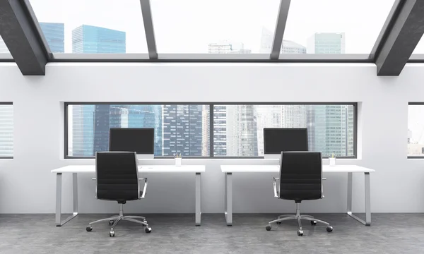 Coworking area with Singapore view — Stock Photo, Image