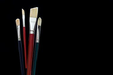 Siyah arka planda fırçalar