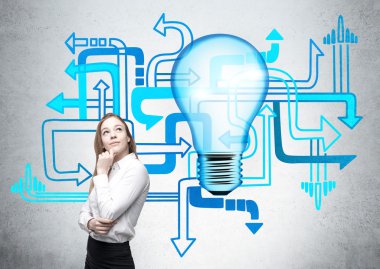 Farklı yönde işkadını ampul