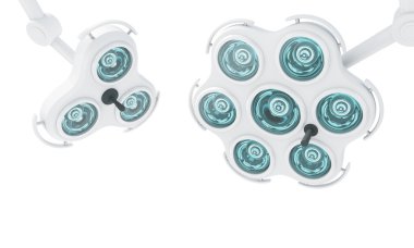 İki izole tıbbi lambalar