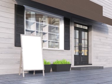 Cafe dış beyaz standı