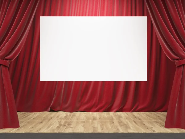 Theater stage with banner — Stock Photo, Image