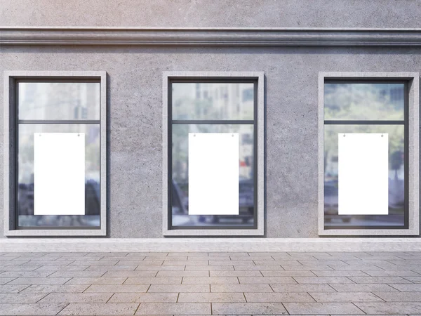 Windows z puste plakaty — Zdjęcie stockowe