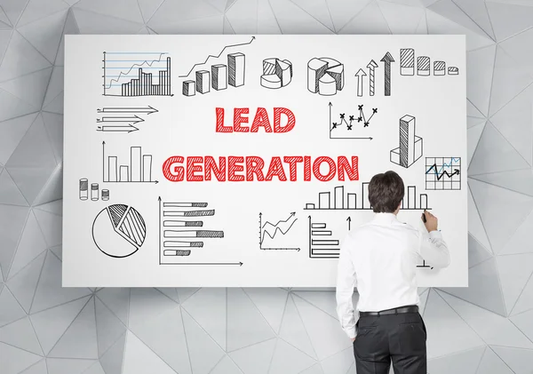 Conceito de geração de leads com esboços — Fotografia de Stock