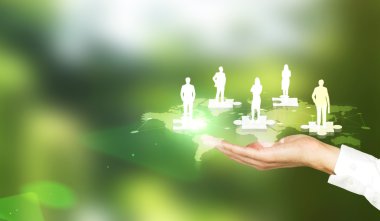 İnsanlar simgeler bulmaca üzerinde