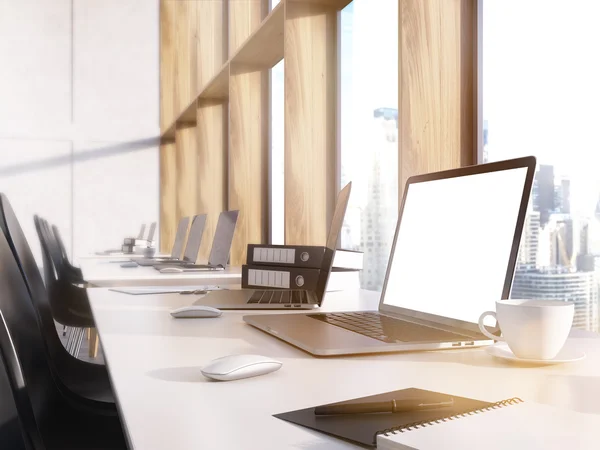 White laptop screen closeup — Stock Photo, Image