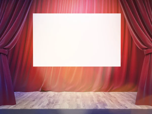 Escenario de teatro con bandera blanca — Foto de Stock