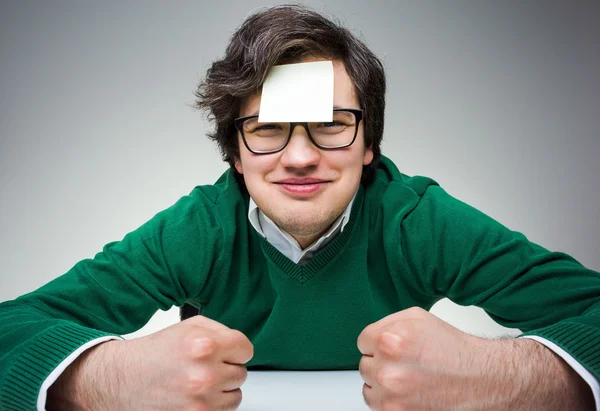 Sticker on forehead — Stock Photo, Image