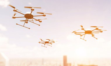 Şehir tonlama üzerinde Quadrocopters