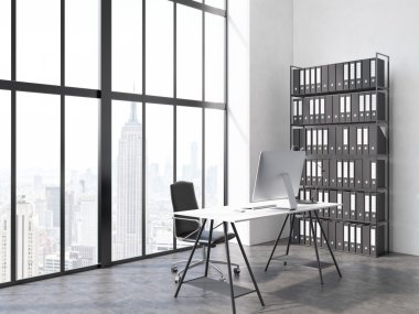 Ofis iç bookshelf ile