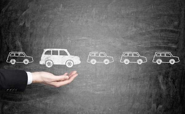 Man choosing white car — Stock Photo, Image