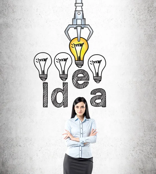 Idea and choice concept businesswoman — Stock Photo, Image