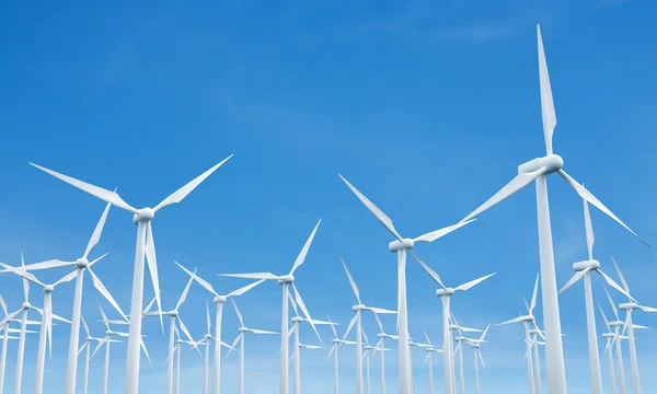 Liczne elektrownie wiatrowe — Zdjęcie stockowe
