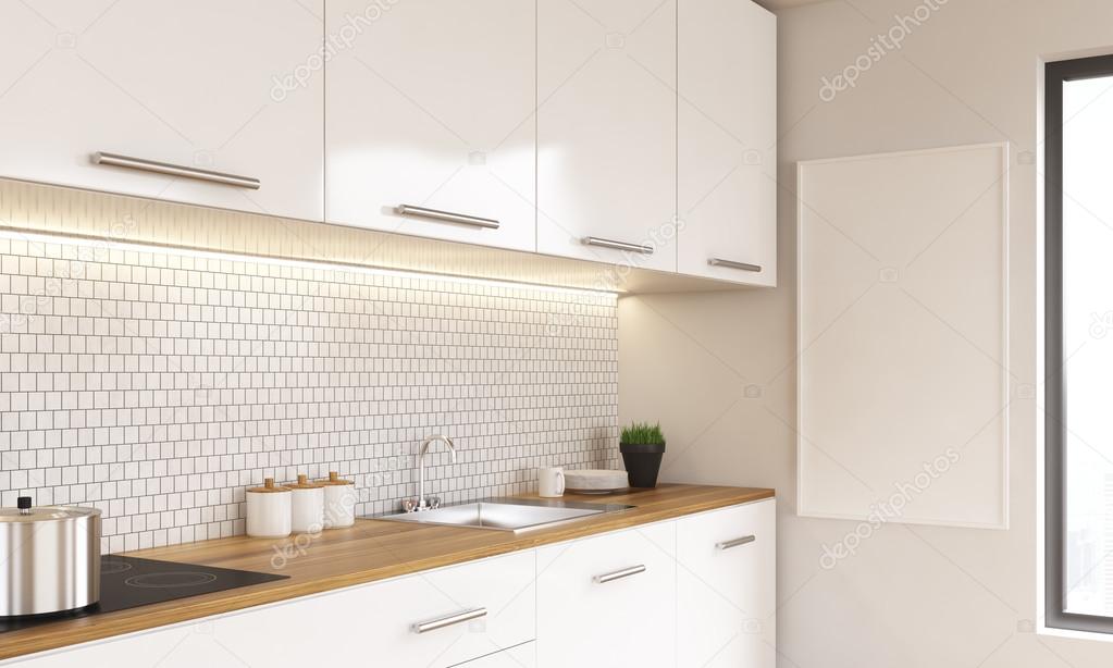 Kitchen interior with whiteboard — Stock Photo © denisismagilov 111151406