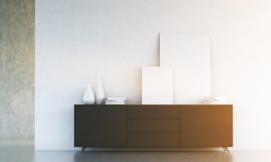 Tonlama çerçeveler ile siyah dolap