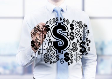 Adam çizim dolar işareti kroki