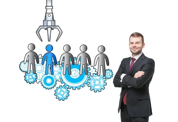 HR concept with isolated man — Stock Photo, Image