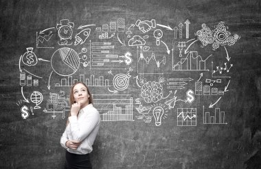 Kara tahta üzerinde iş kroki