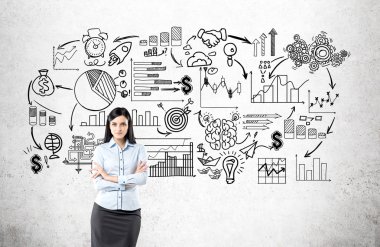 Duvardaki iş konsepti