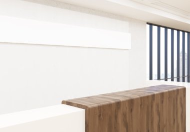 Ahşap resepsiyon masası portre