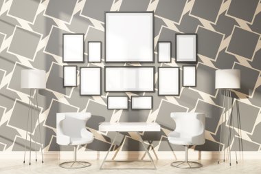 Çerçeveli mobilyalı iç mekan