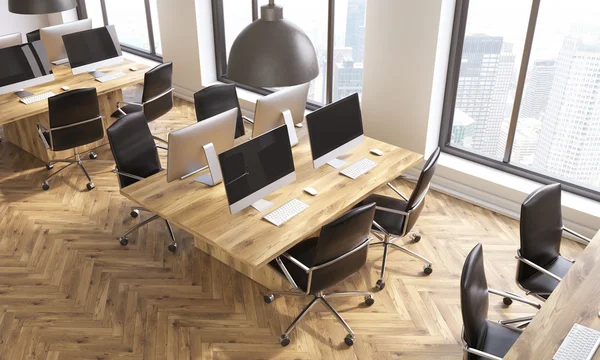 Coworking office with NY view — Stock Photo, Image