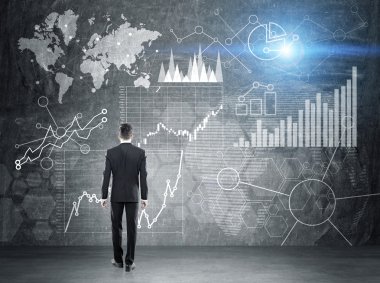 İş diyagramları bakan adam