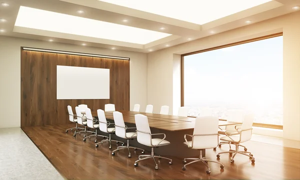 Whiteboard in conference room toning — Stock Photo, Image