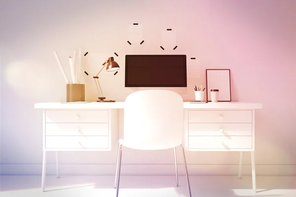 Computer table at home office — Stock Photo, Image