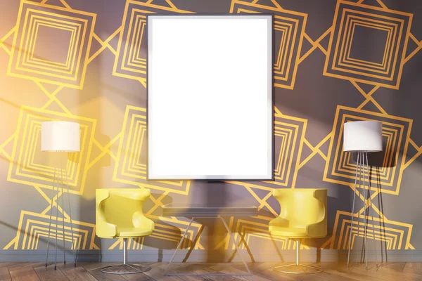 Blank frame in interior — Stock Photo, Image